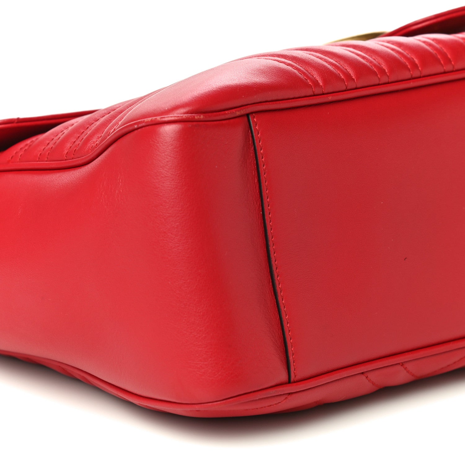 Gucci Calfskin Matelasse Large GG Marmont Shoulder Bag Hibiscus Red 9 of 19