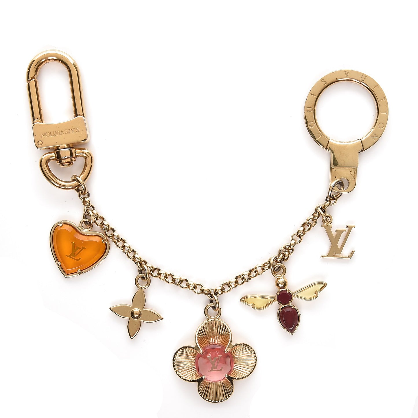 Bee Flower Chain Key Charm