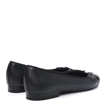 Chanel Lambskin Cap Toe CC Ballerina Flats 36 Black 4 of 10