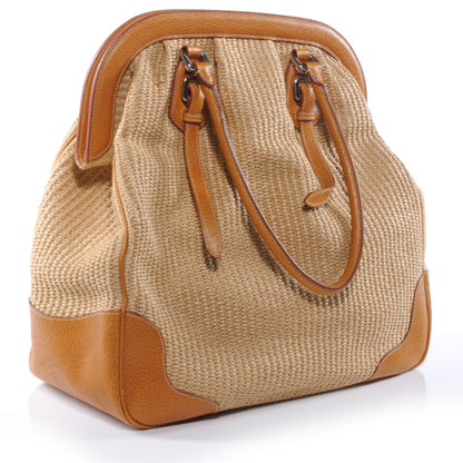 Prada Paglia Cinghiale Frame Bag Naturale Cuoio 3 of 7