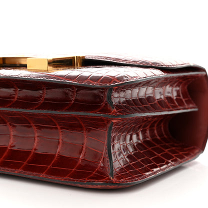 Hermes Shiny Niloticus Crocodile Constance 24 Rouge H 10 of 10