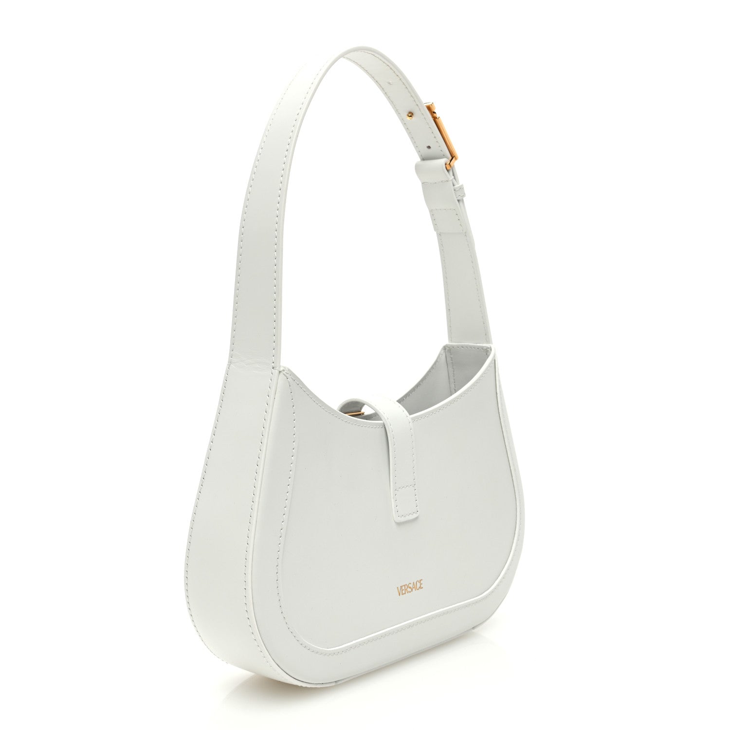 Versace Calfskin Small Greca Goddess Hobo White 3 of 9