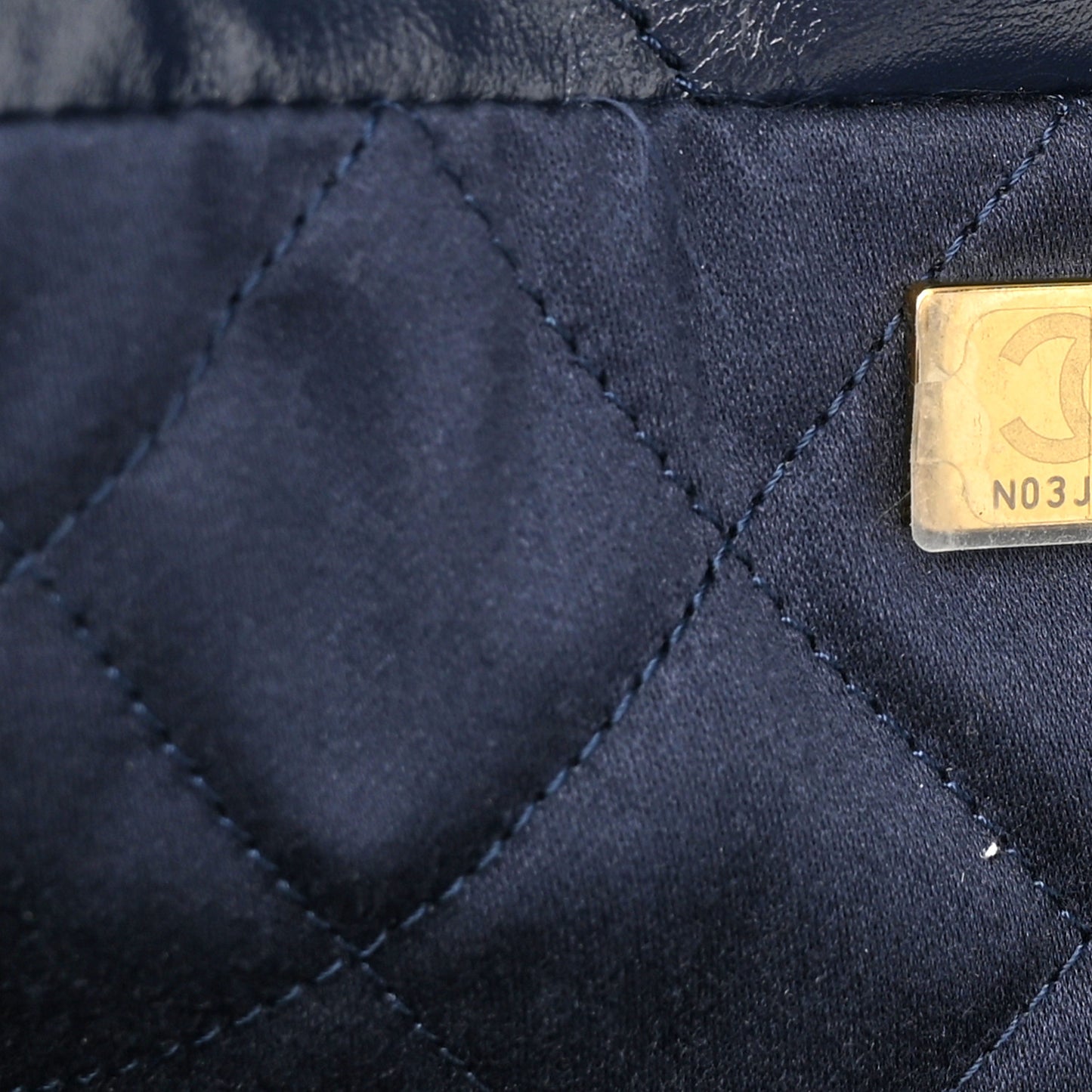 Shiny Calfskin Quilted Small Chanel 22 Navy