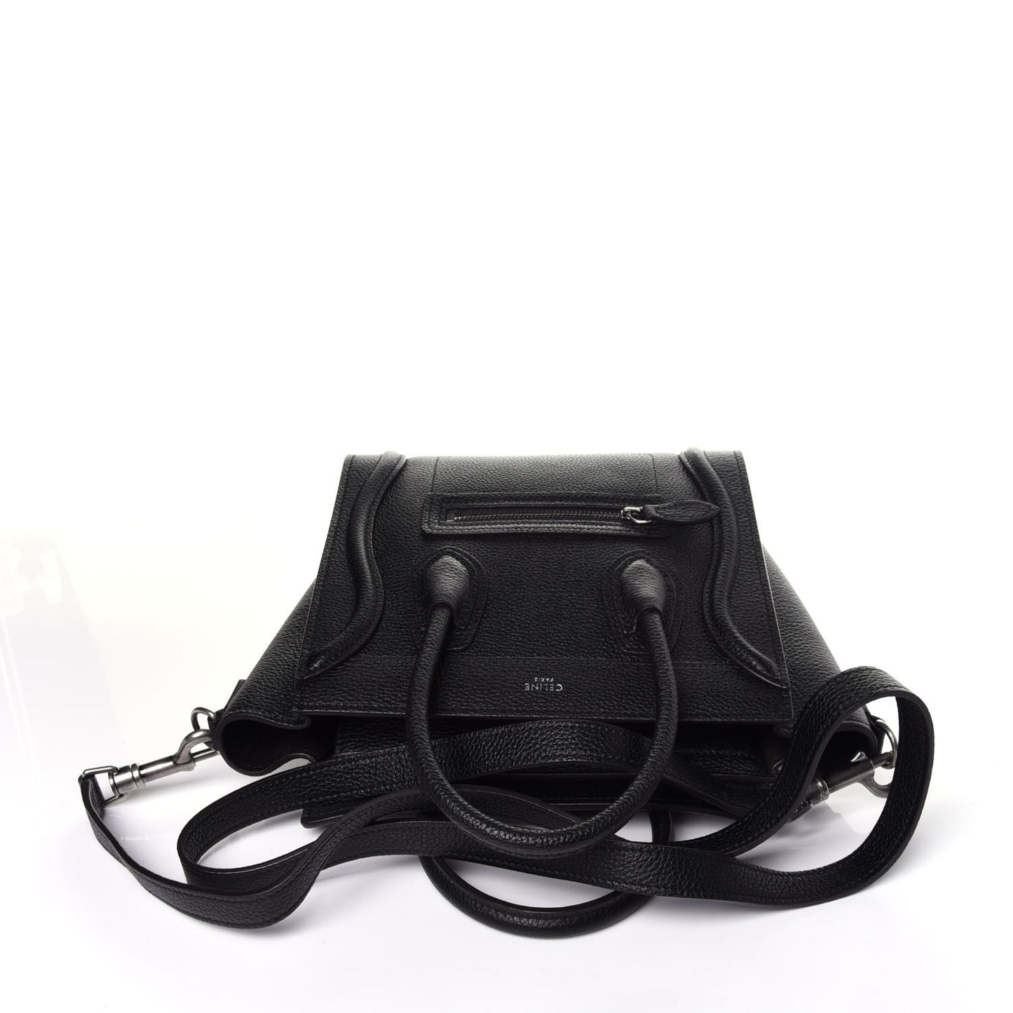 Drummed Calfskin Nano Luggage Black