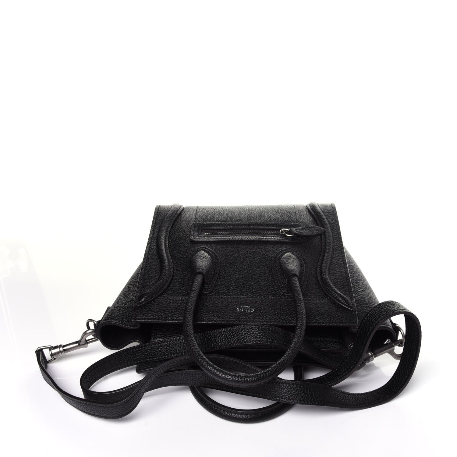 Celine Drummed Calfskin Nano Luggage Black 11 of 12