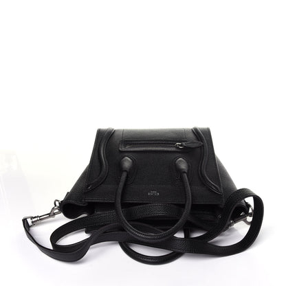 Celine Drummed Calfskin Nano Luggage Black 11 of 12
