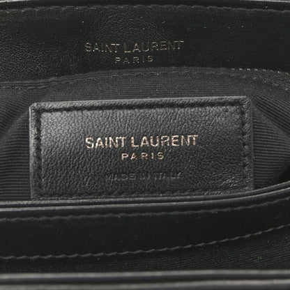 Saint Laurent Calfskin Y Quilted Monogram Monochrome Toy Loulou Crossbody Bag Black 6 of 16