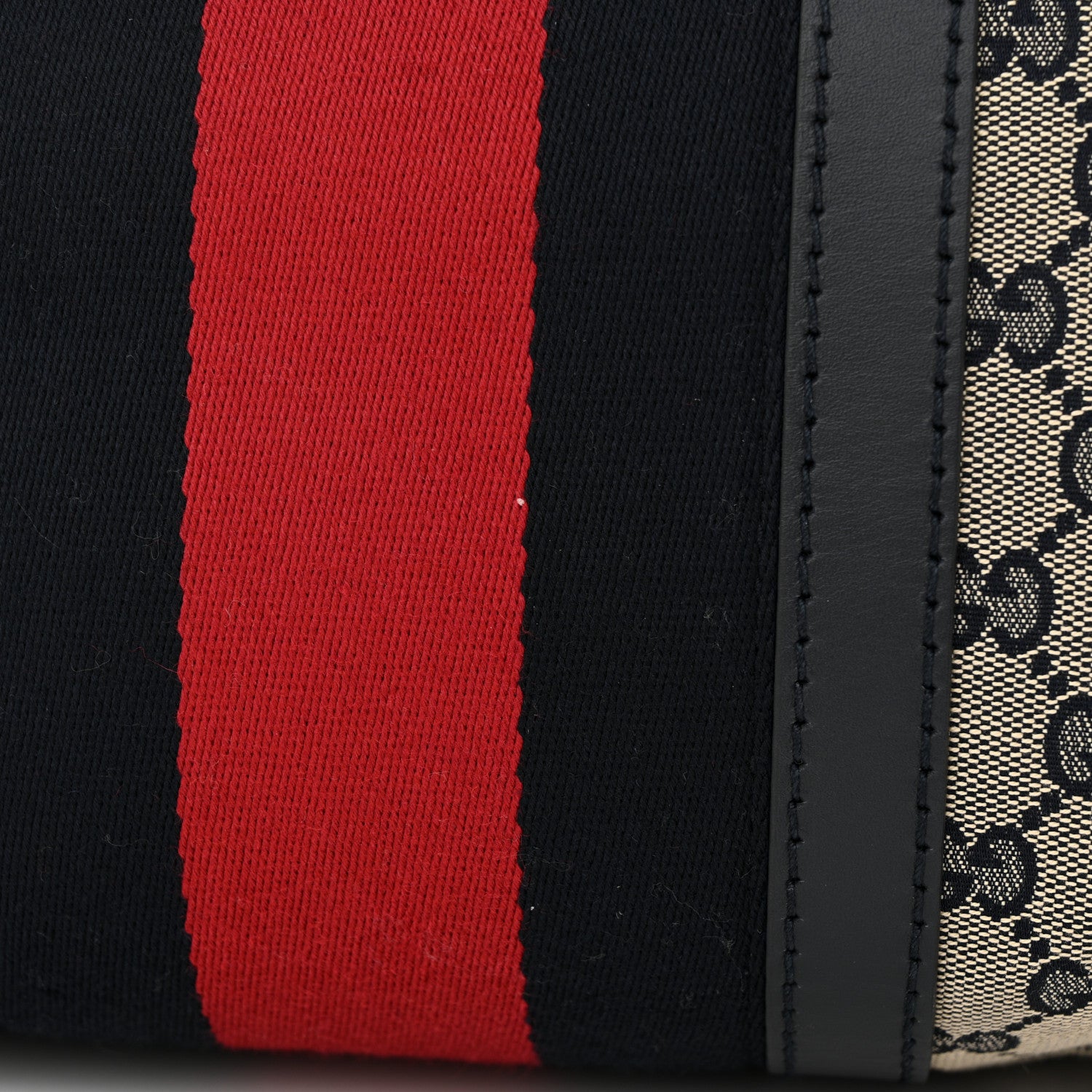 Gucci Monogram Selleria Calfskin Vintage Web Medium Boston Beige Blue 11 of 11