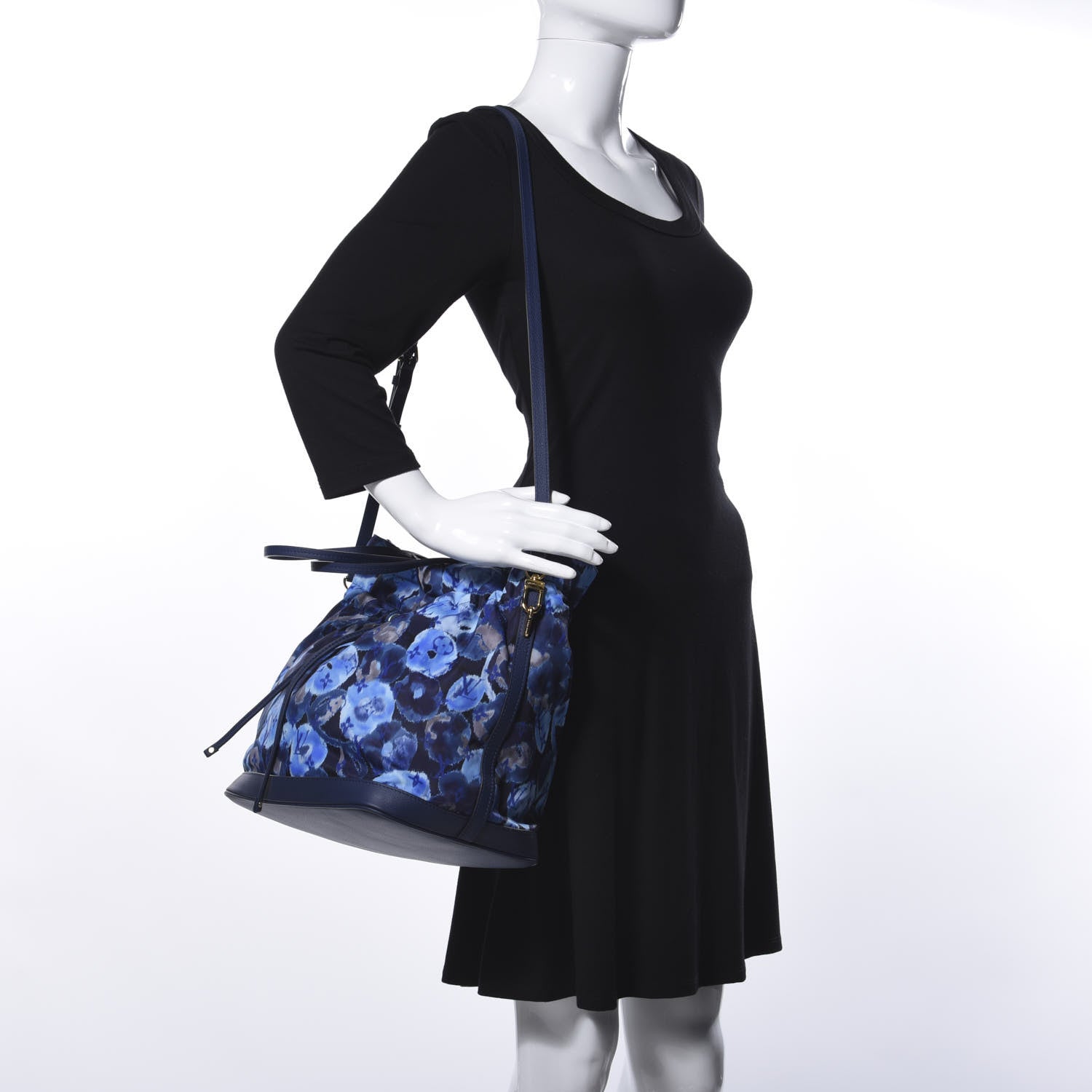 Louis Vuitton Nylon Monogram Ikat Noefull MM Grand Blue 3 of 11
