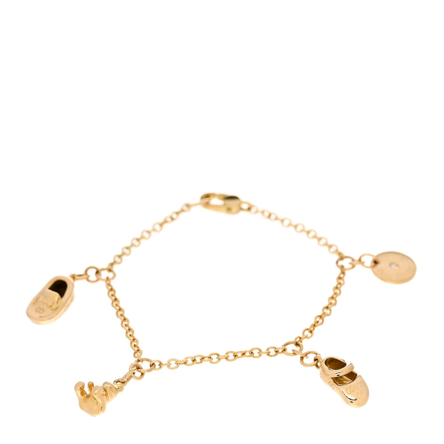 18K Yellow Gold Diamond Charm Bracelet