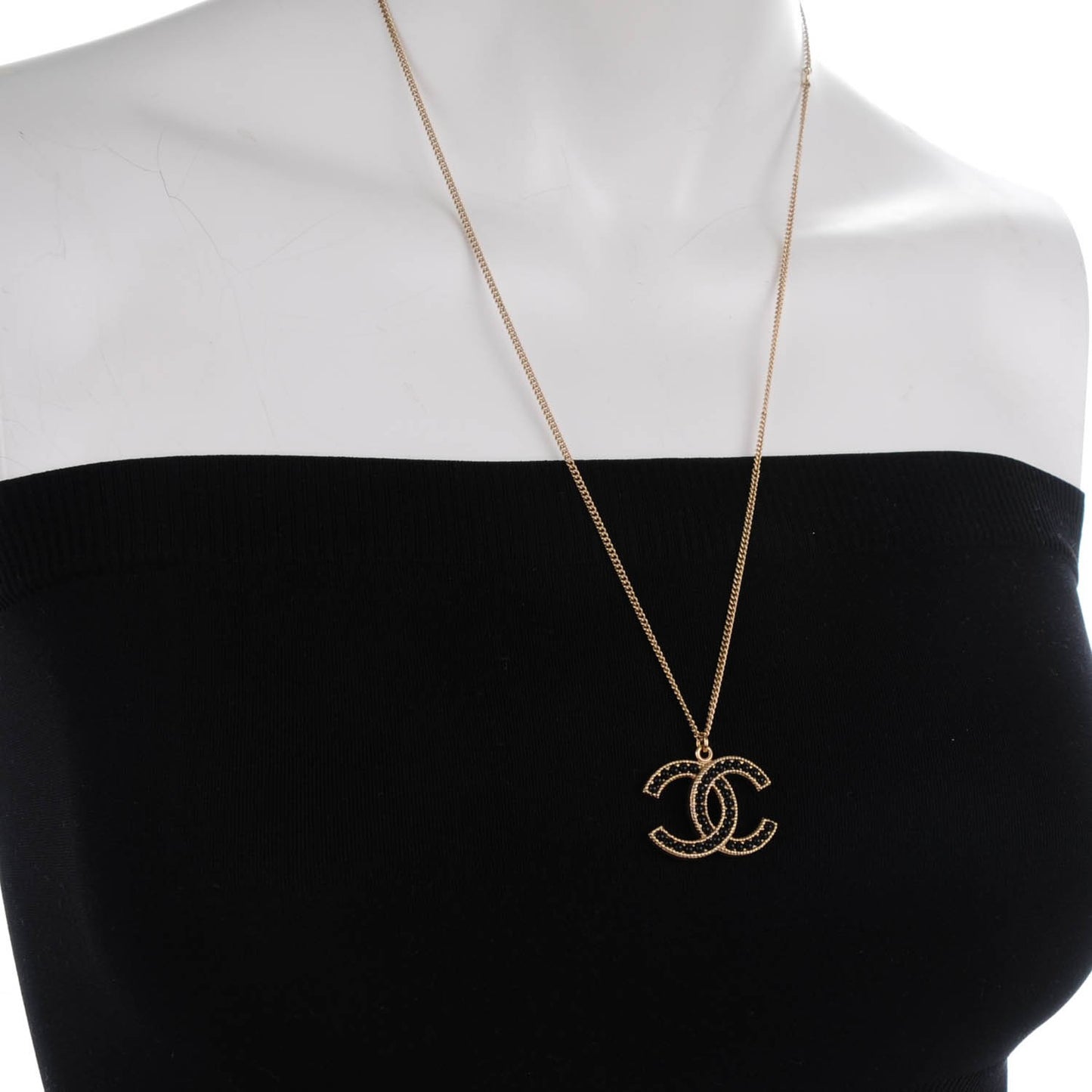 Bead CC Necklace Gold Black