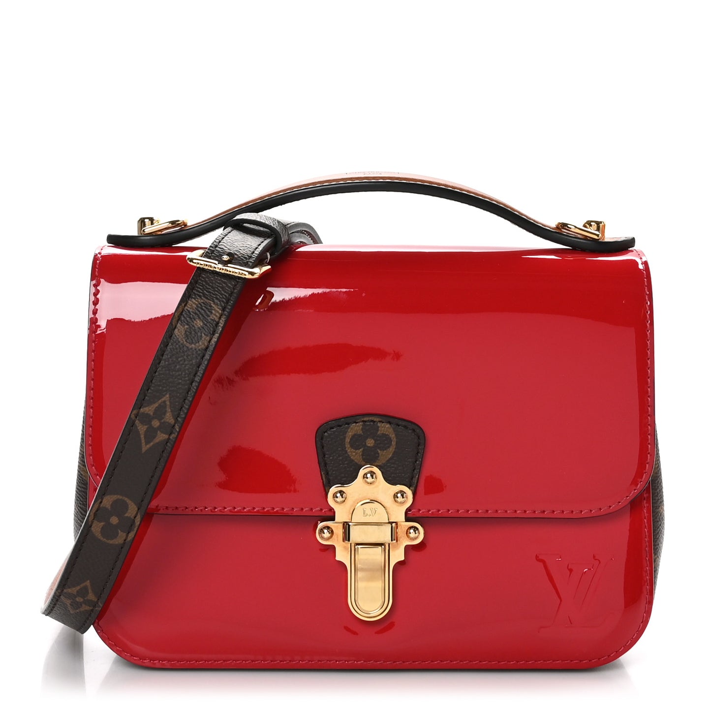 Patent Calfskin Monogram Cherrywood BB Scarlet