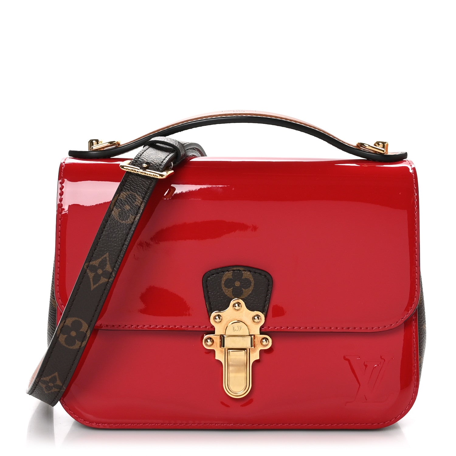 Louis Vuitton Patent Calfskin Monogram Cherrywood BB Scarlet 1 of 10