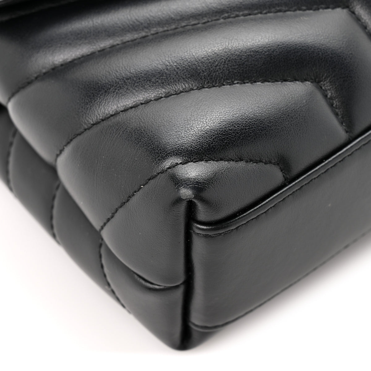 Saint Laurent Calfskin Y Quilted Monogram Toy Loulou Crossbody Bag Black 12 of 14