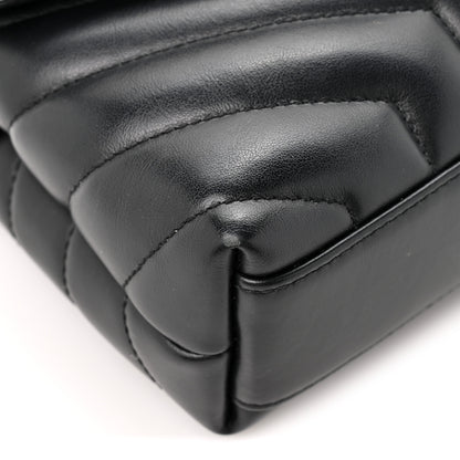 Saint Laurent Calfskin Y Quilted Monogram Toy Loulou Crossbody Bag Black 12 of 14