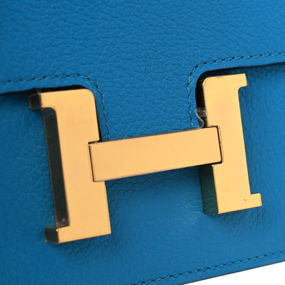 Hermes Evercolor Bi-Color Constance Slim Wallet Bleu Frida Rose Mexico 10 of 11