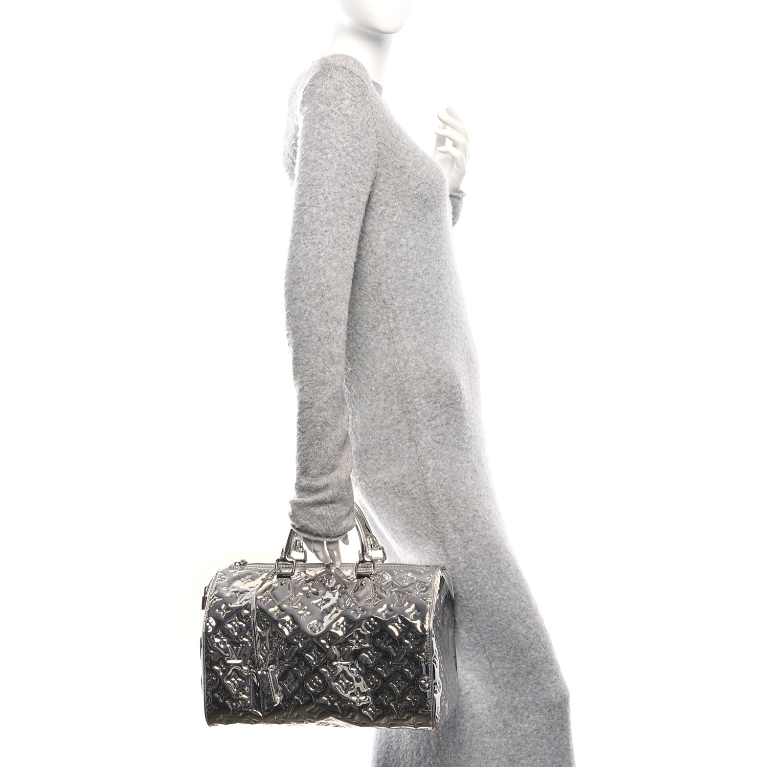 Louis Vuitton Monogram Miroir Speedy 30 Silver 2 of 10