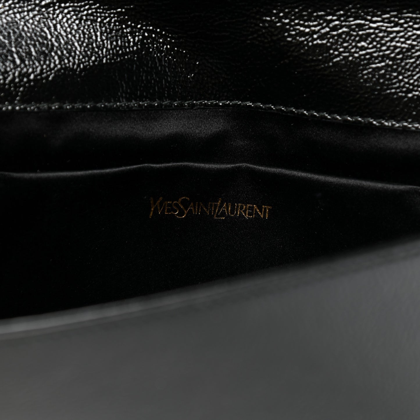 Textured Patent Monogram Small Belle De Jour Clutch Black