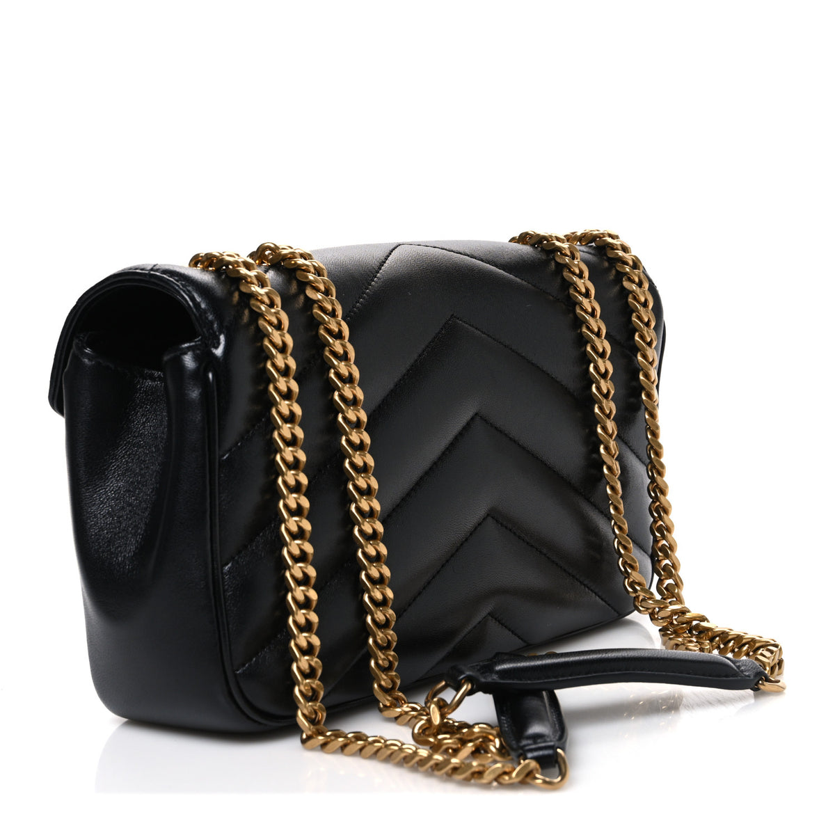 Saint Laurent Lambskin Chevron Quilted Small Loulou Black 4 of 12