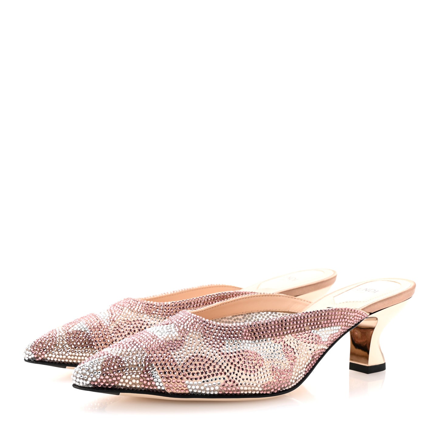 Technical Mesh Crystal Colibri Mule 36 Nude