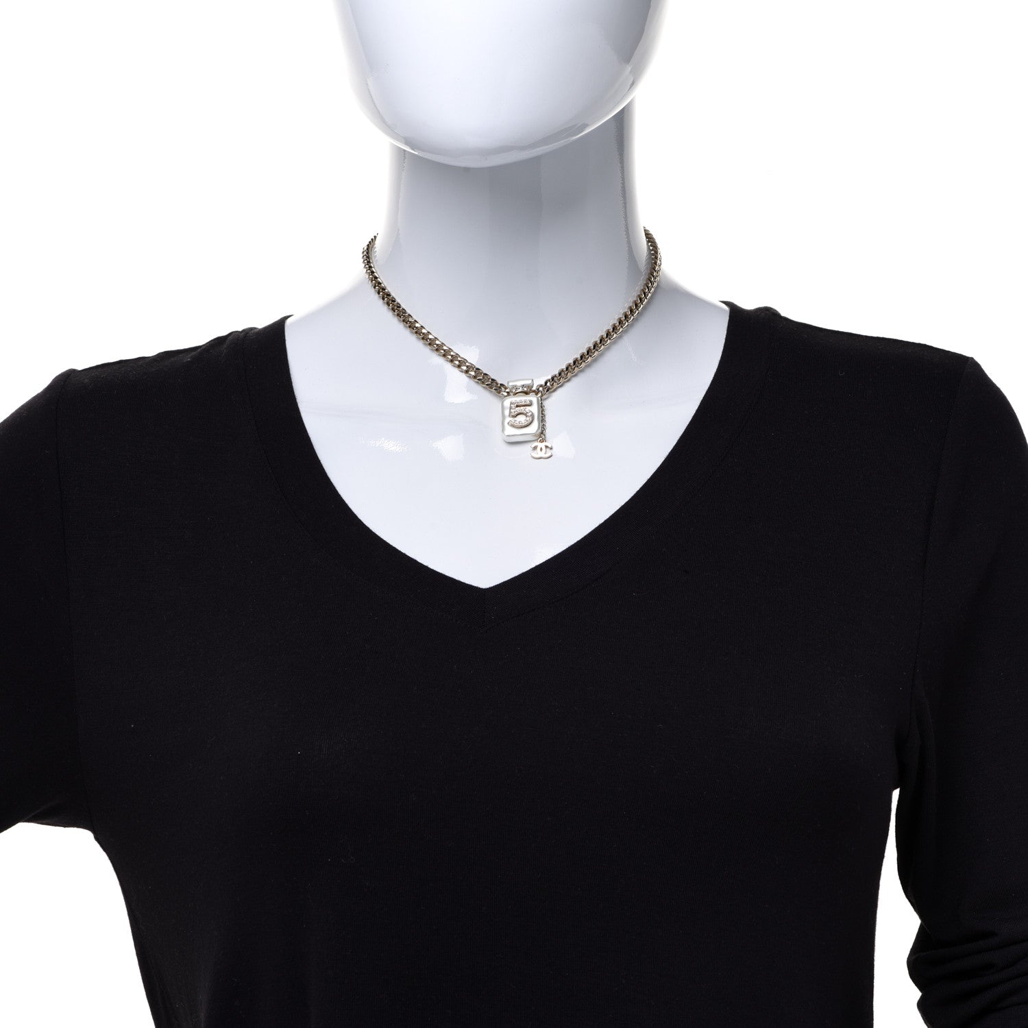 Chanel Resin Crystal CC No 5 Perfume Bottle Necklace 2 of 6
