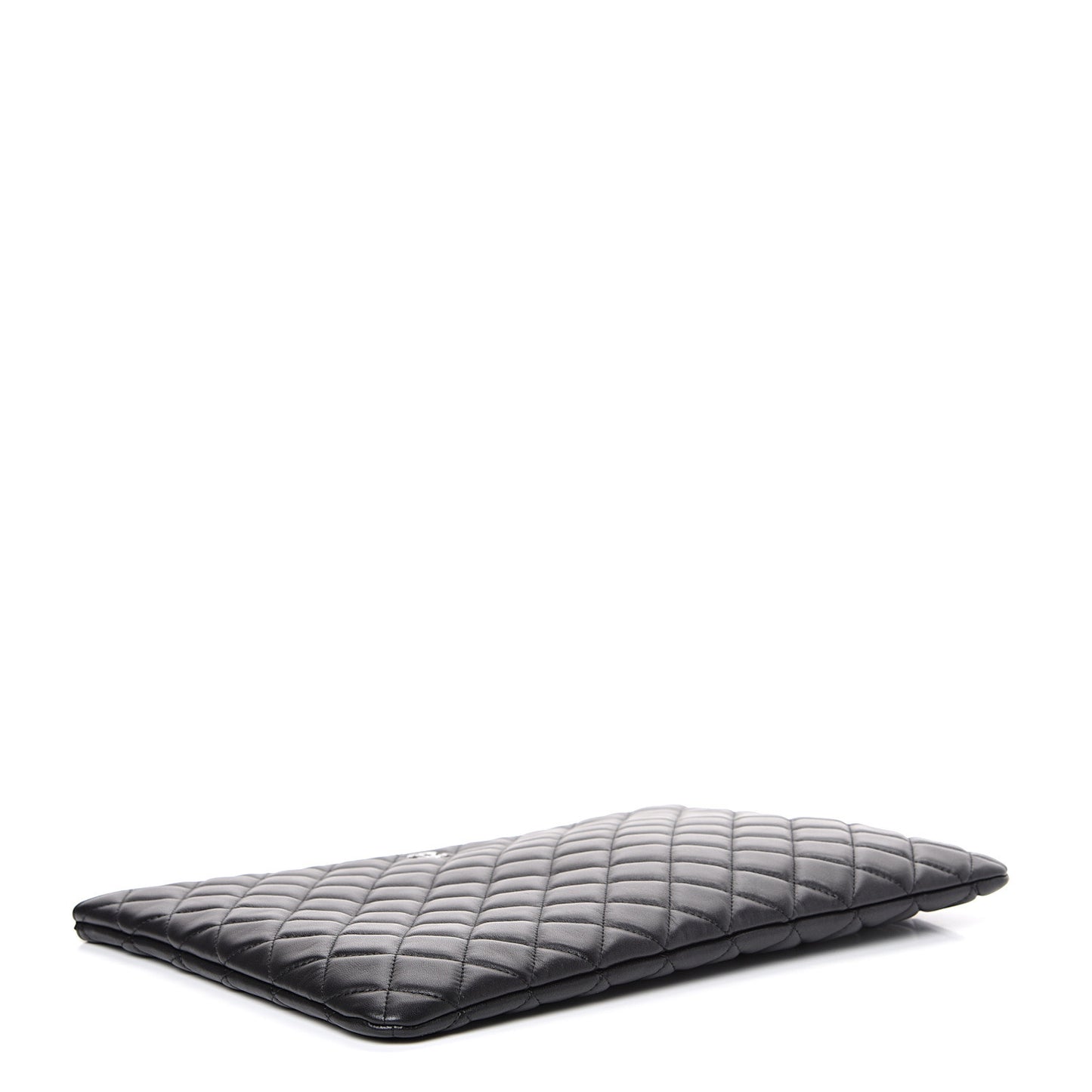 Lambskin Quilted Large Cosmetic Case Black