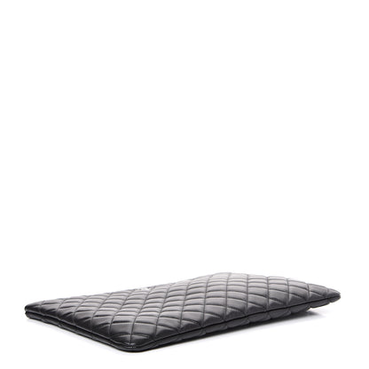 Chanel Lambskin Quilted Large Cosmetic Case Black 3 of 7