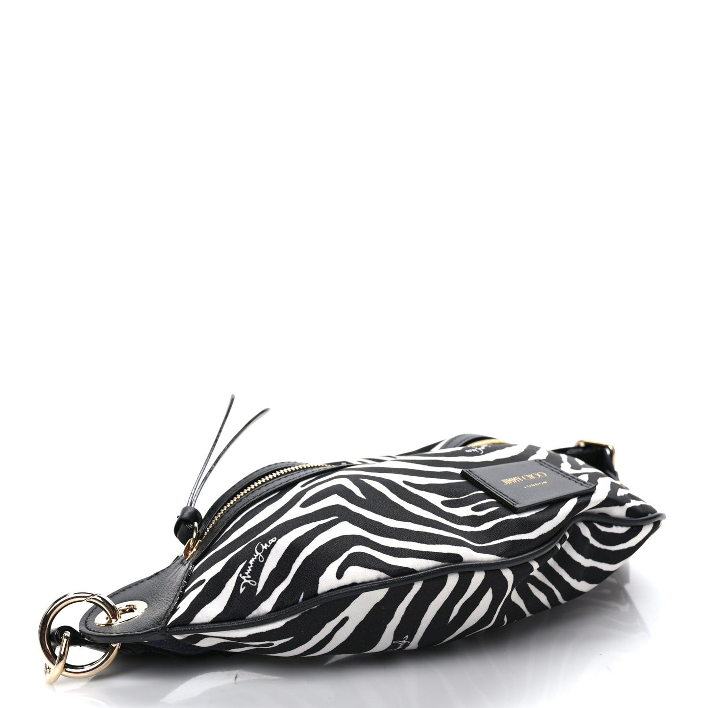 Nylon Zebra Candice Belt Bag Black White
