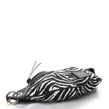 Jimmy Choo Nylon Zebra Candice Belt Bag Black White 4 of 8
