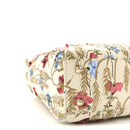 Christian Dior Calfskin Hibiscus Printed Embroidered My ABCDior Lady Dior Beige Multicolor 8 of 9