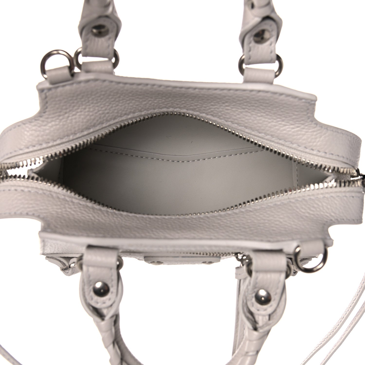 Balenciaga Grained Calfskin Neo Classic Silver Hardware Nano City Crossbody Chalky White 4 of 7