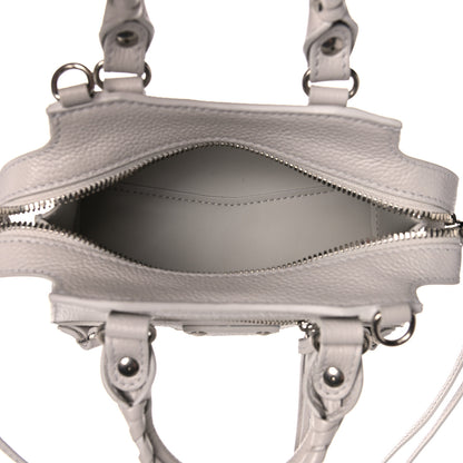 Balenciaga Grained Calfskin Neo Classic Silver Hardware Nano City Crossbody Chalky White 4 of 7