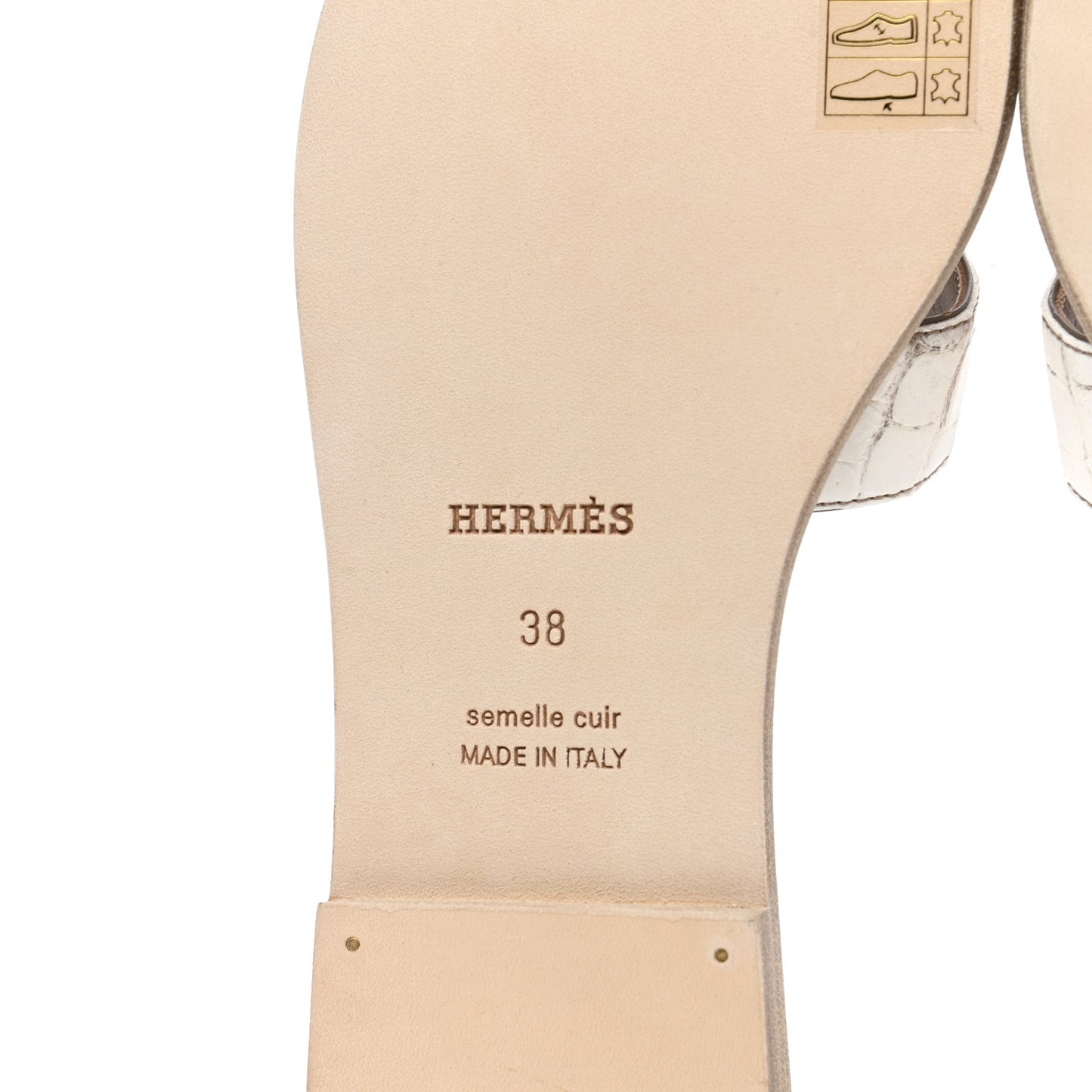 Matte Niloticus Crocodile Himalaya Oran Sandals 38 Blanc