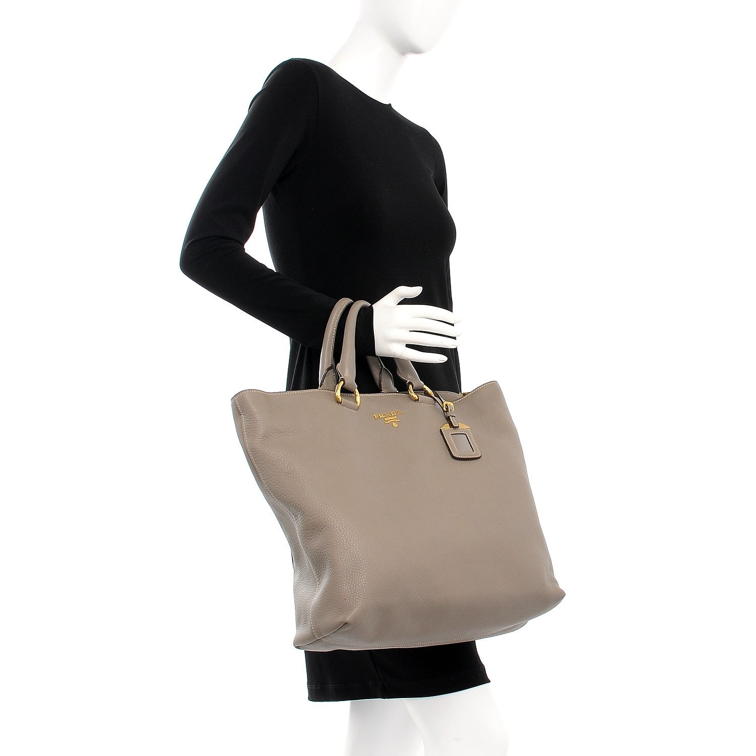 Prada Vitello Daino Tote Argilla 3 of 9