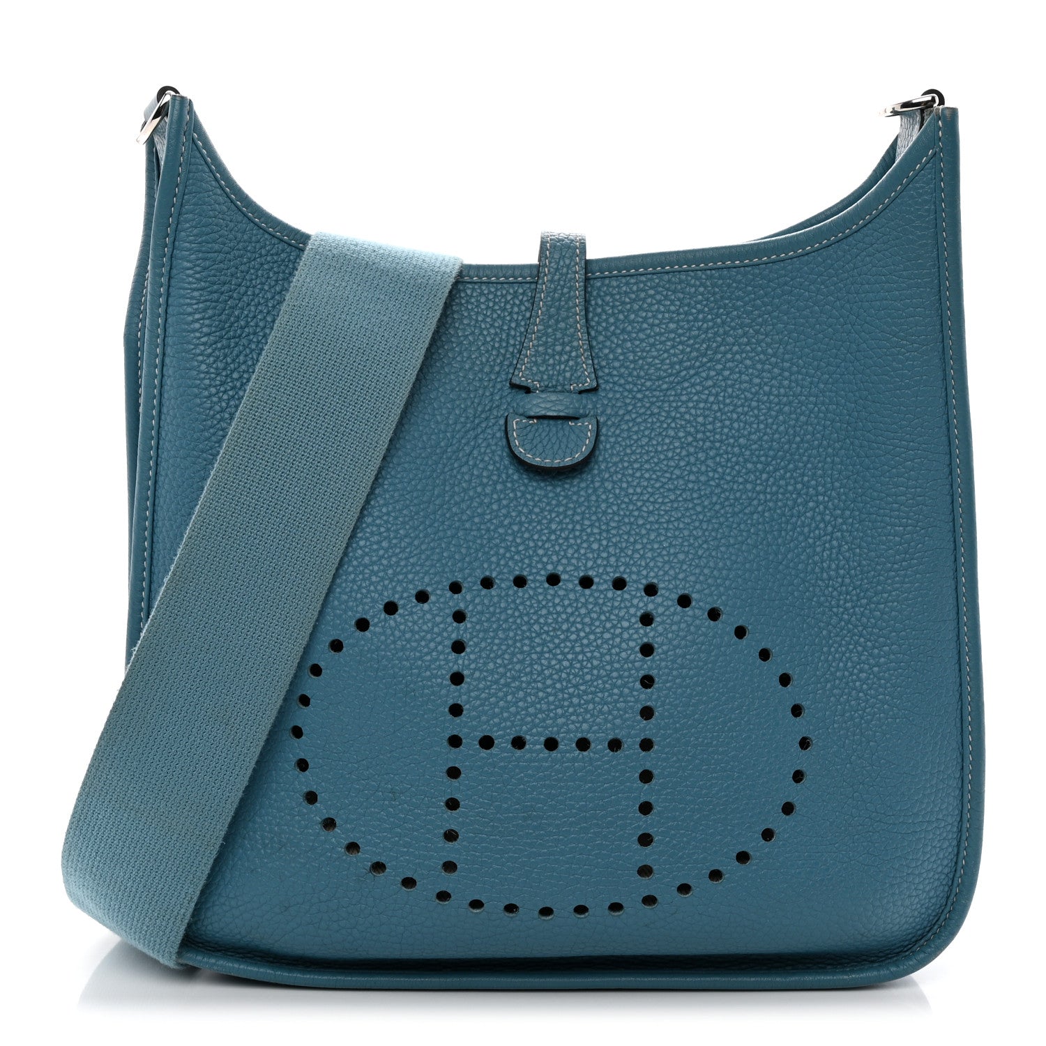 Hermes Taurillon Clemence Evelyne III GM Blue Jean 1 of 14