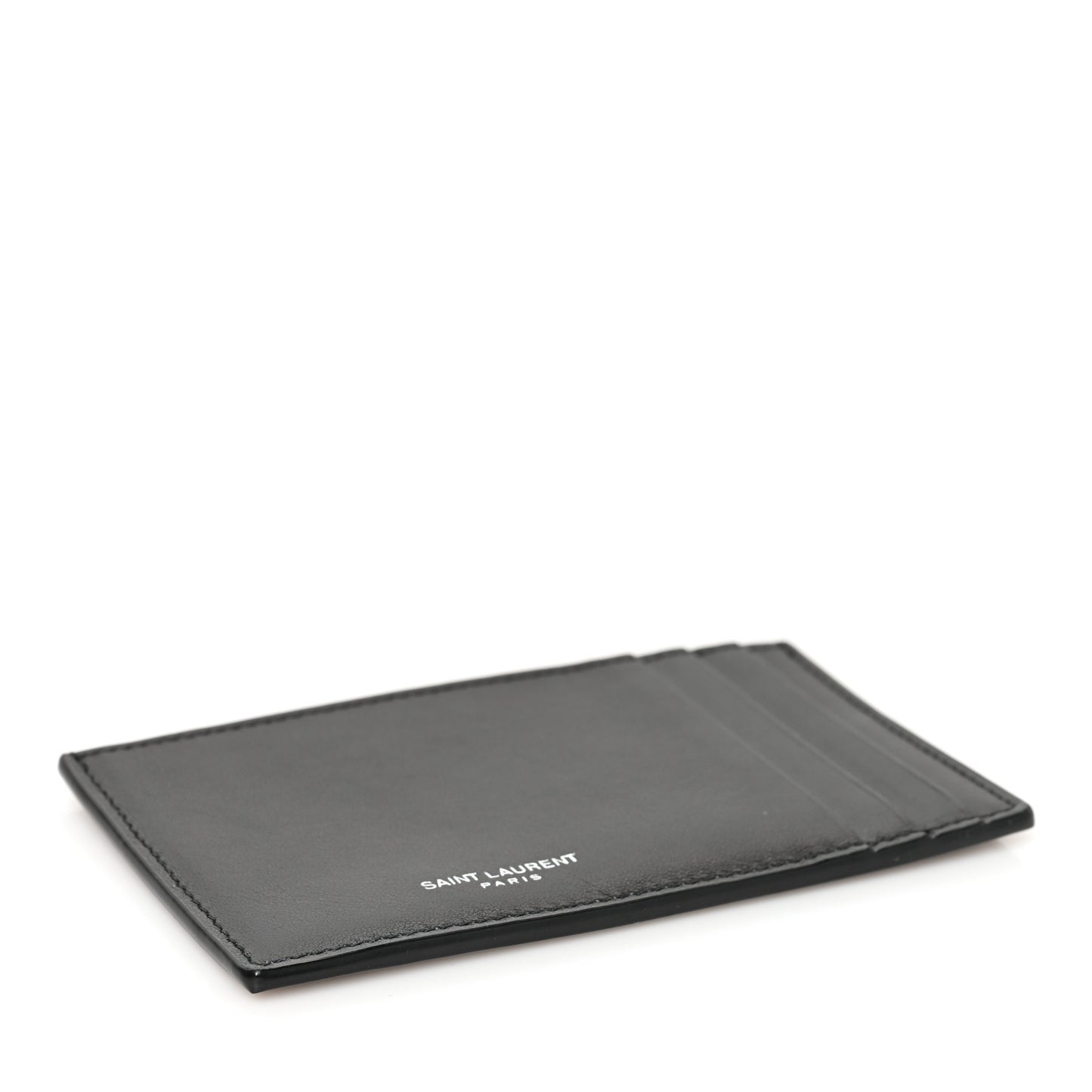 Calfskin Fragments Card Holder Black