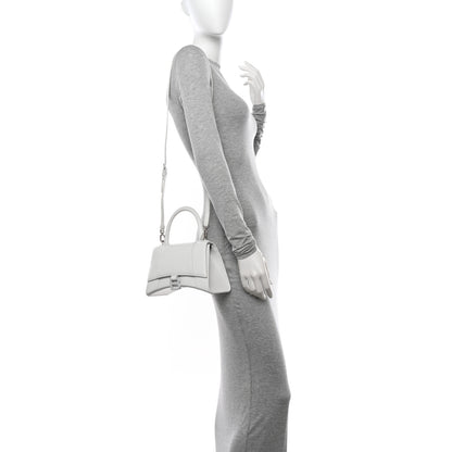 Balenciaga Shiny Box Calfskin Tonal B Small Hourglass Top Handle Bag White 2 of 10