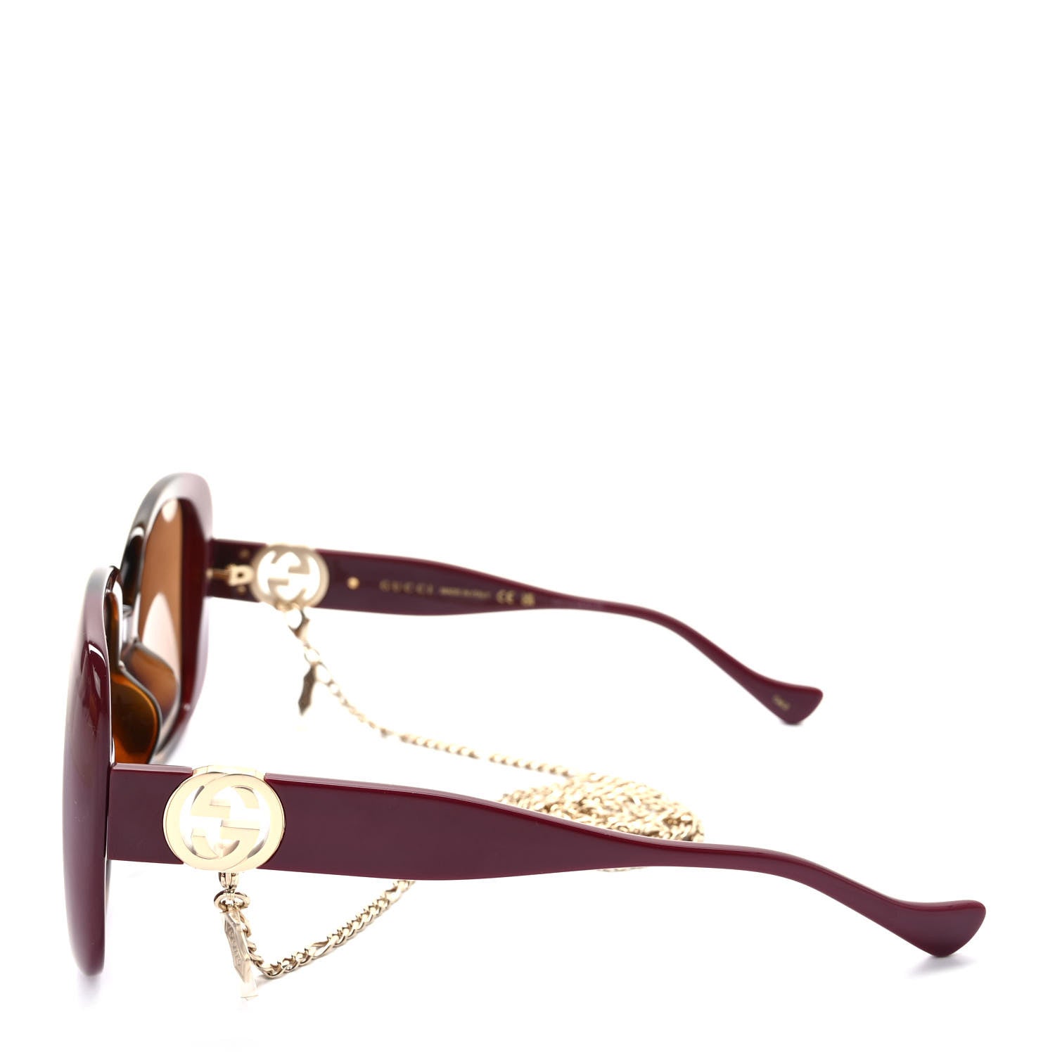 Gucci Acetate Square Frame Chain Sunglasses GG1029SA 3 of 8