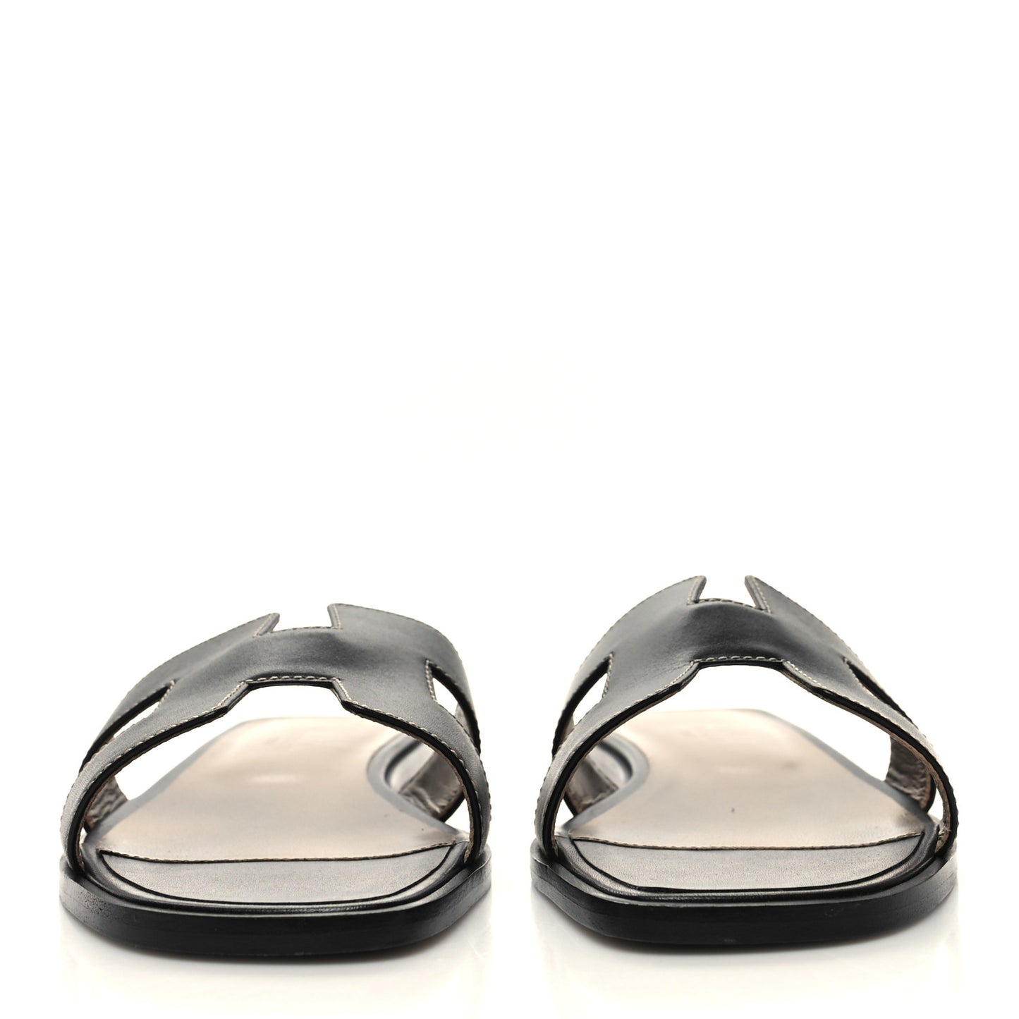 Box Calfskin Oran Sandals 38 Black