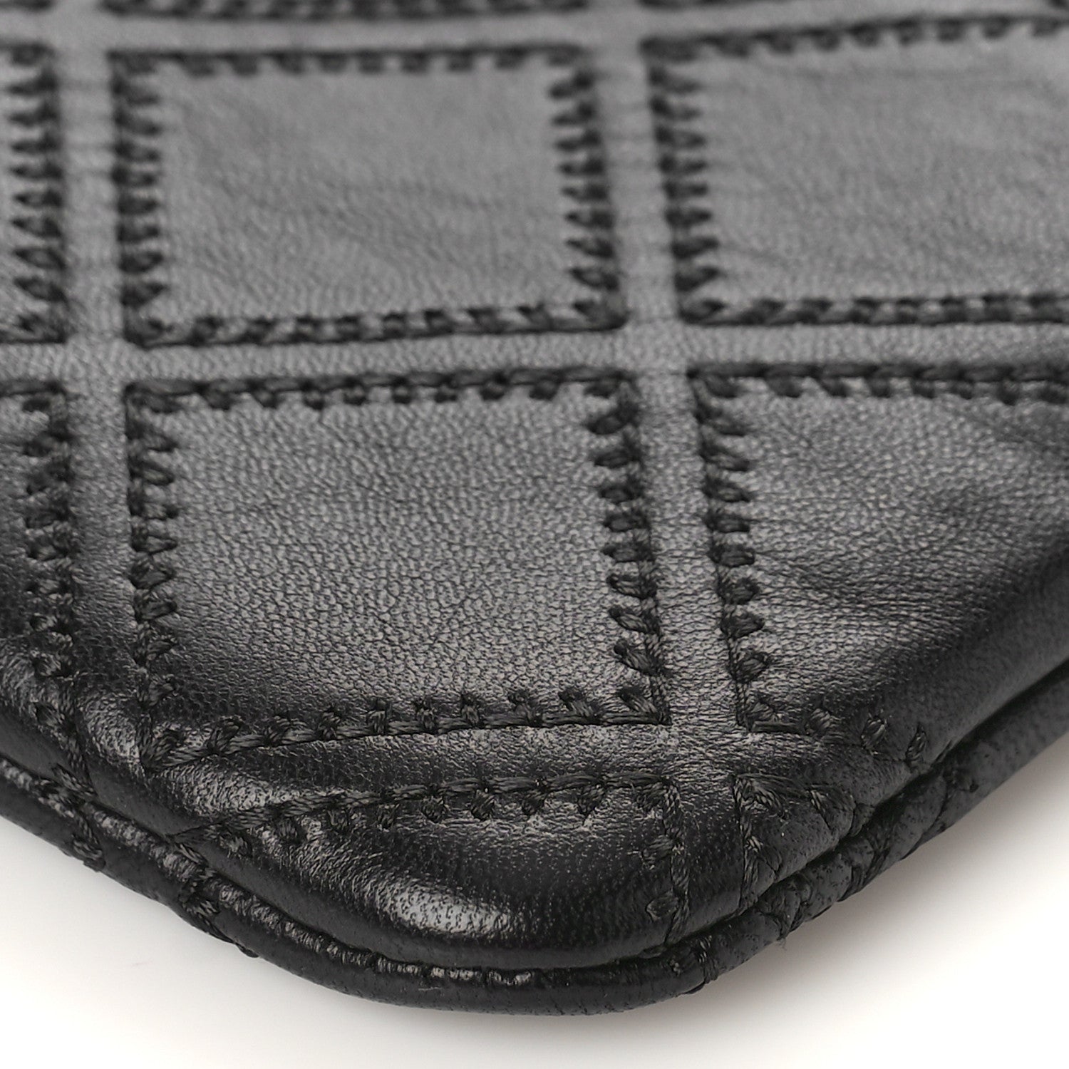 Chanel Lambskin Stitched Small Cosmetic Case Black 9 of 9