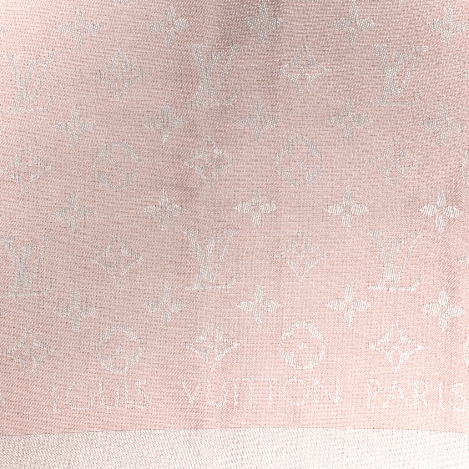 Louis Vuitton Silk Wool Monogram Denim Shawl Rose 3 of 8