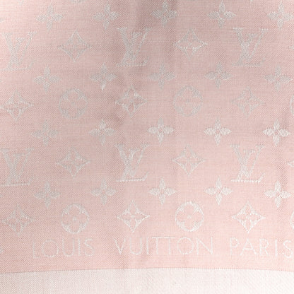 Louis Vuitton Silk Wool Monogram Denim Shawl Rose 3 of 8