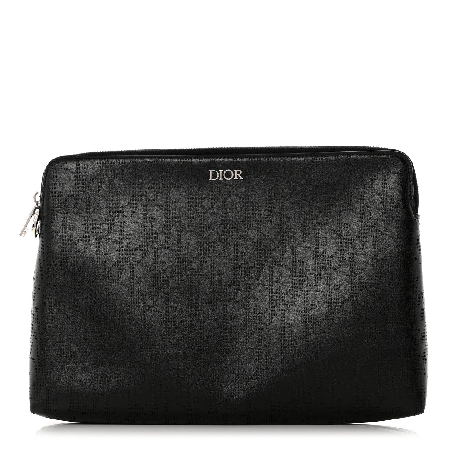 Christian Dior Calfskin Perforated Oblique Galaxy Pouch Black 1 of 10