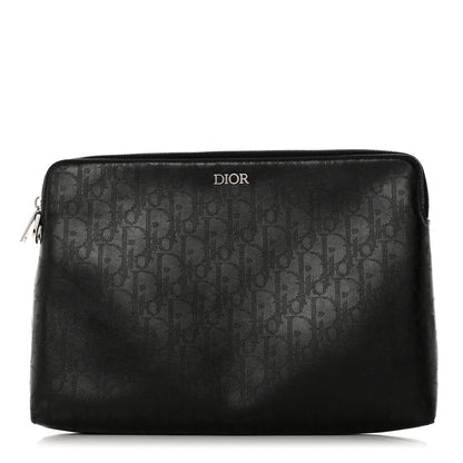 Christian Dior Calfskin Perforated Oblique Galaxy Pouch Black 1 of 10