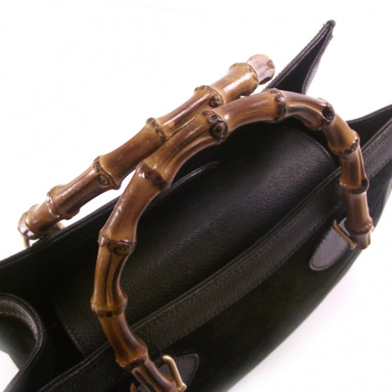 Gucci Suede Bamboo Handle Tote 6 of 11