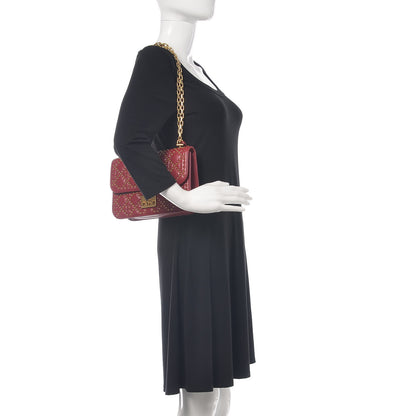 Christian Dior Lambskin Cannage Studded Large Dioraddict Flap Bag Red 2 of 11