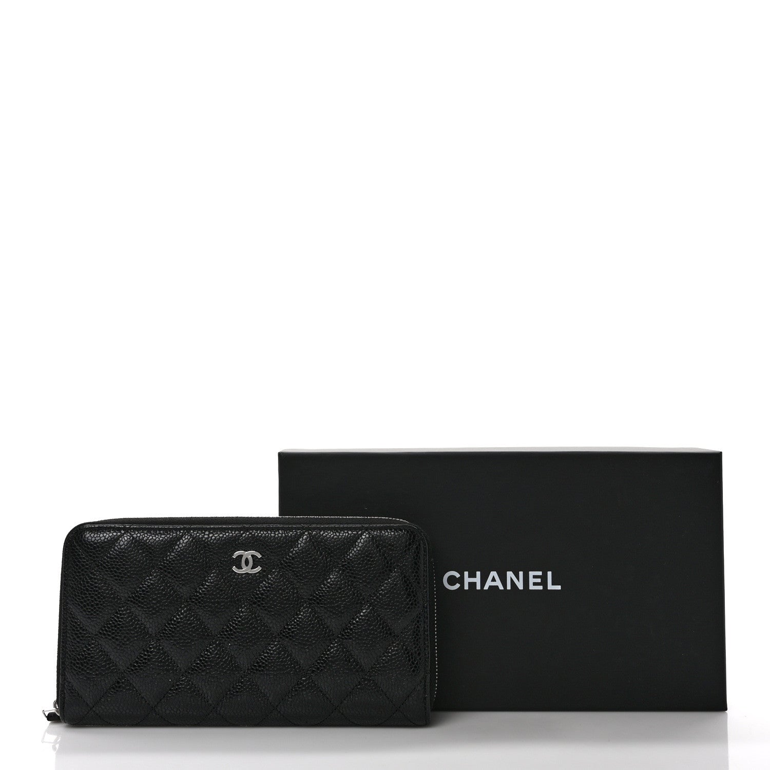 Chanel Caviar Quilted Large Gusset Zip Around Wallet Black 8 of 8