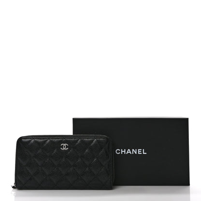 Chanel Caviar Quilted Large Gusset Zip Around Wallet Black 8 of 8