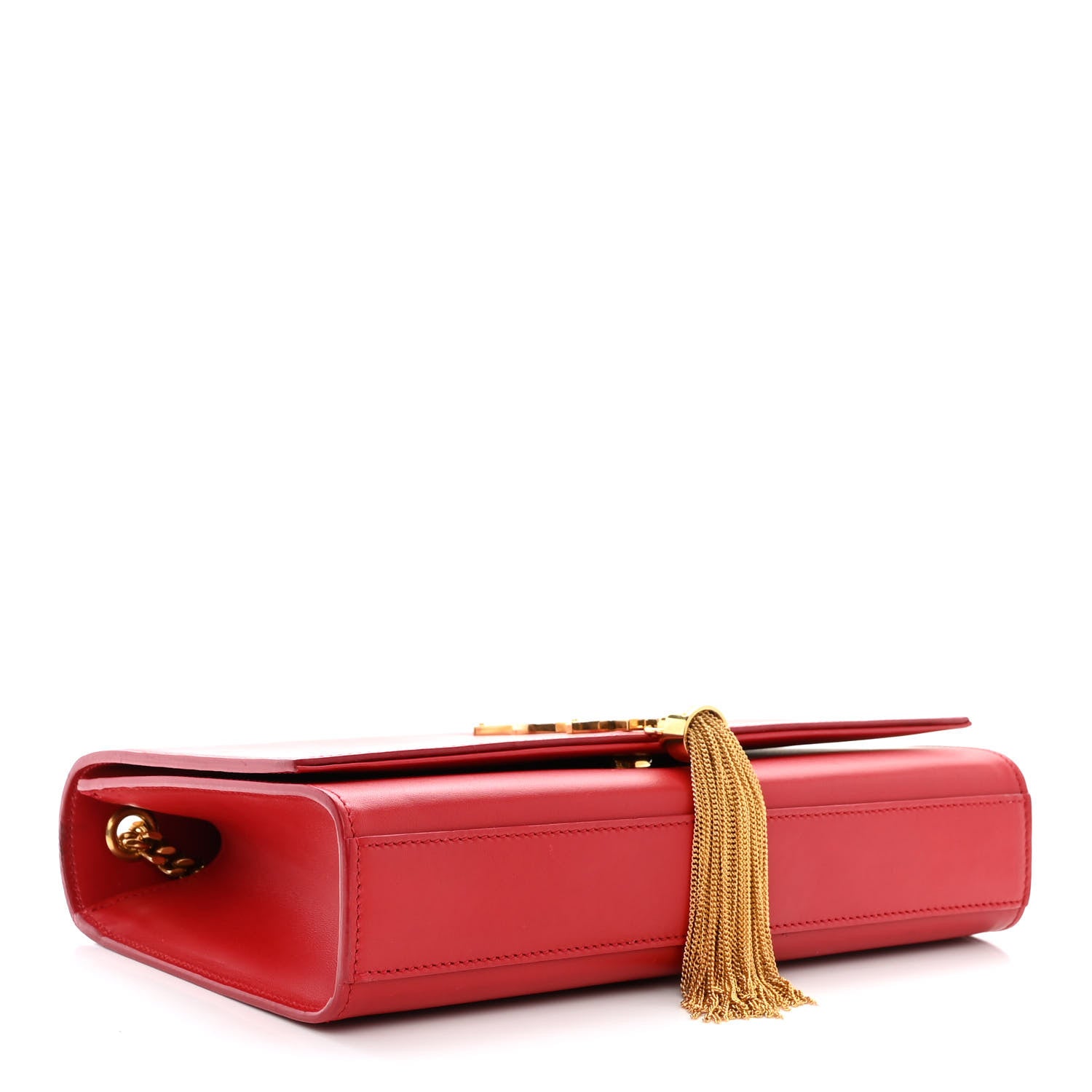 Saint Laurent Smooth Calfskin Medium Classic Monogram Kate Tassel Satchel Red 4 of 12