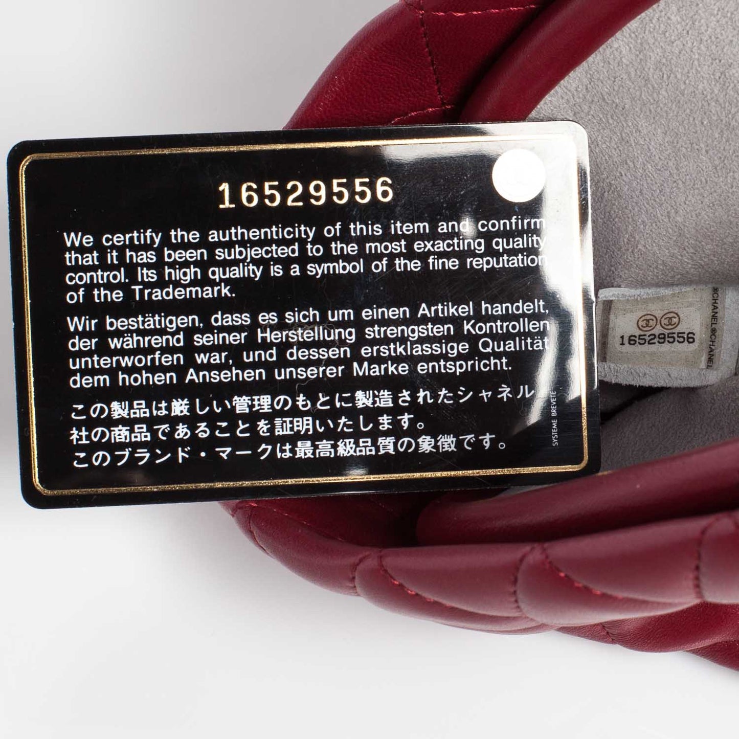 Lambskin Quilted Clutch Red